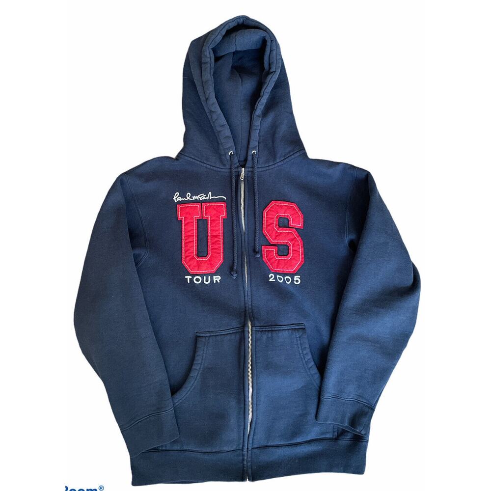 NWOT Paul McCartney 2005 US Tour Full Zip Jacket Sweatshirt‎ Navy Small